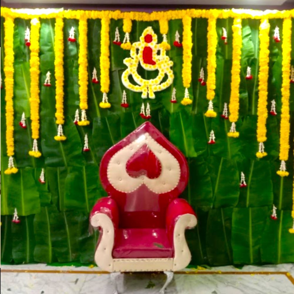 Simple Flowers Decorations For Half Saree Ceremony