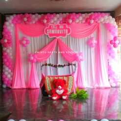 Balloons And Flower Decorations For Naming Ceremony