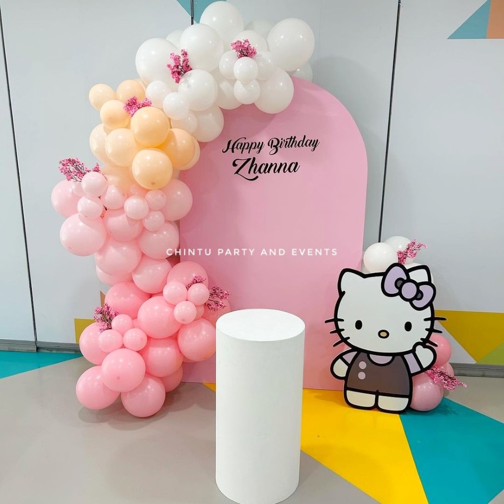 Hello Kitty Theme Birthday Balloon Decorations