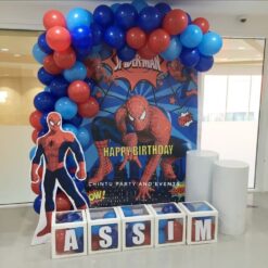 Spiderman Theme Birthday Balloon Decoration