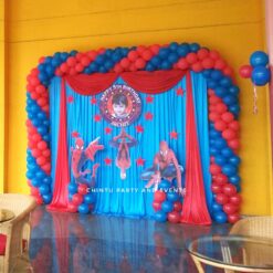 Spiderman Theme Birthday Curtain Decorations