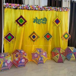 Rajasthani Umbrella Decorations For Mehndi Ceremony