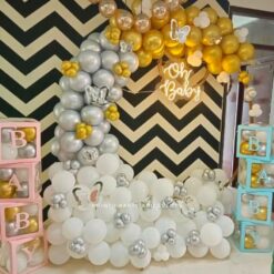 Simple Baby Shower Balloon Decoration At Home