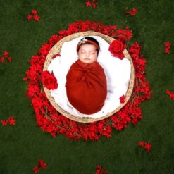 Floral Basket Theme Newborn Baby Photoshoot