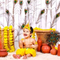 Janmashtami Theme Newborn Baby Photoshoot