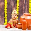 Little Krishna Theme Newborn Baby Photoshoot