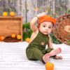 Orange Theme 1 Year Old Baby Boy Photoshoot
