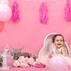 Pink Theme 1st Birthday Cake Smash Photoshoot