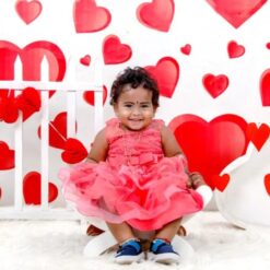 Valentines Day Theme 1 Year Old Baby Girl Photoshoot