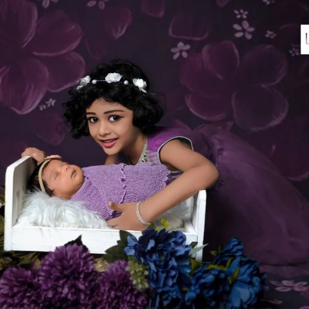 Violet Theme Newborn And Sibling Photo Shoot
