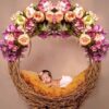 Peony Nest Theme Newborn Baby Photoshoot