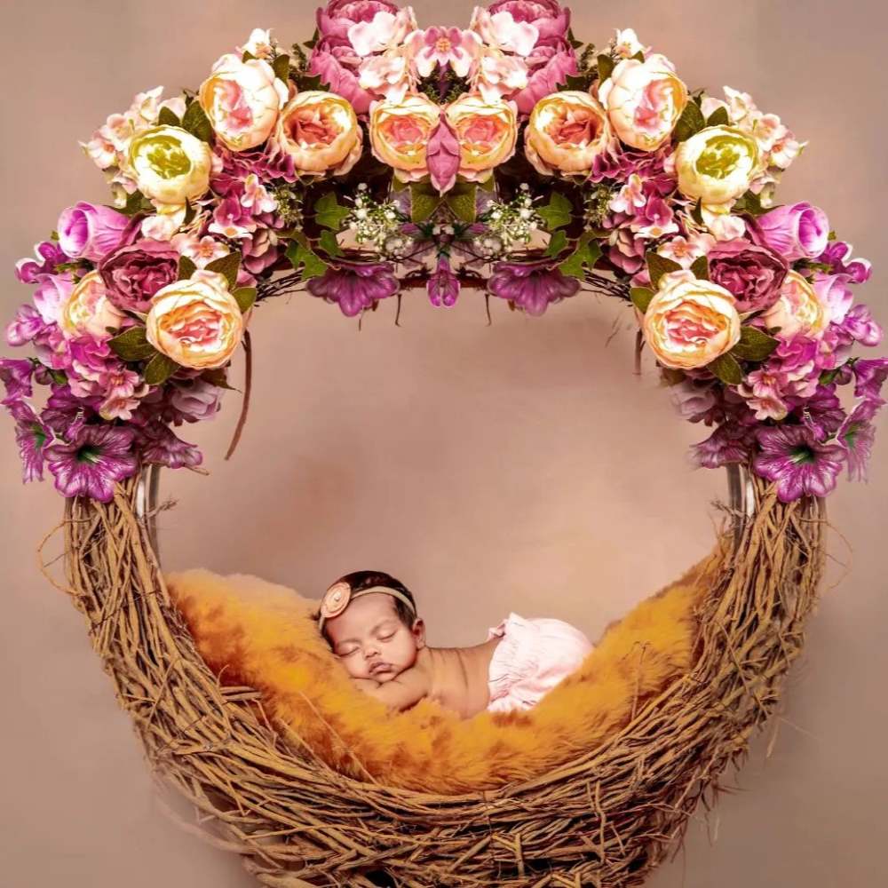 Peony Nest Theme Newborn Baby Photoshoot