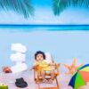 Tropical Beach Theme 1 Year Baby Photoshoot Girl